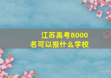 江苏高考8000名可以报什么学校