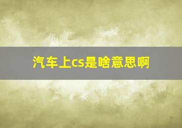 汽车上cs是啥意思啊