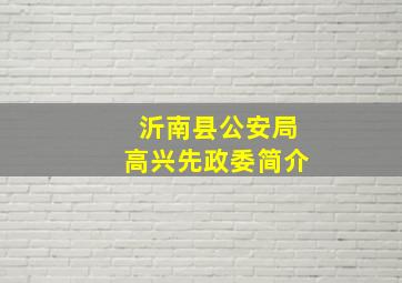 沂南县公安局高兴先政委简介