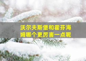 沃尔夫斯堡和霍芬海姆哪个更厉害一点呢