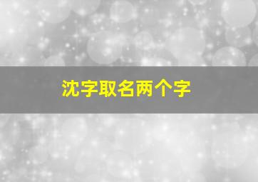 沈字取名两个字