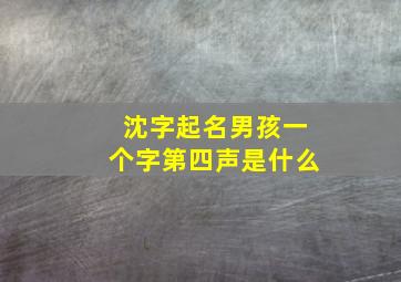 沈字起名男孩一个字第四声是什么