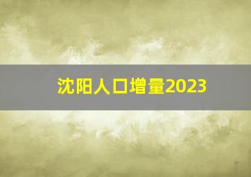 沈阳人口增量2023