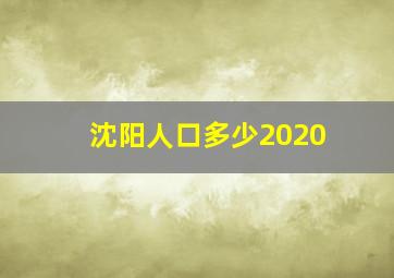 沈阳人口多少2020