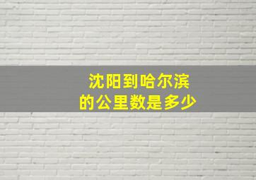 沈阳到哈尔滨的公里数是多少