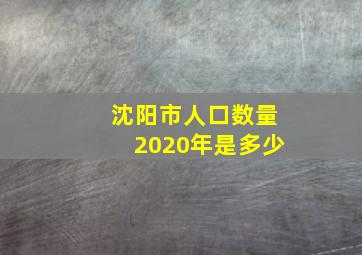 沈阳市人口数量2020年是多少