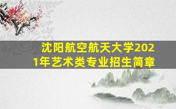 沈阳航空航天大学2021年艺术类专业招生简章