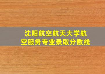 沈阳航空航天大学航空服务专业录取分数线