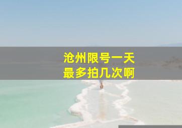 沧州限号一天最多拍几次啊