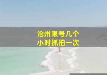 沧州限号几个小时抓拍一次