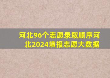 河北96个志愿录取顺序河北2024填报志愿大数据