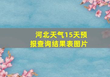 河北天气15天预报查询结果表图片