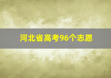 河北省高考96个志愿