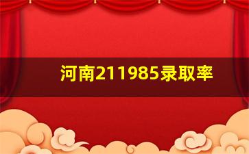 河南211985录取率