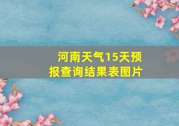 河南天气15天预报查询结果表图片