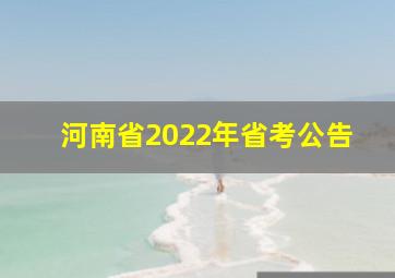 河南省2022年省考公告