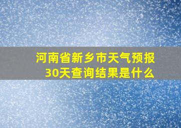 河南省新乡市天气预报30天查询结果是什么