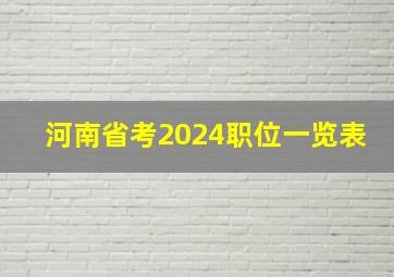 河南省考2024职位一览表