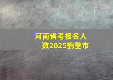 河南省考报名人数2025鹤壁市