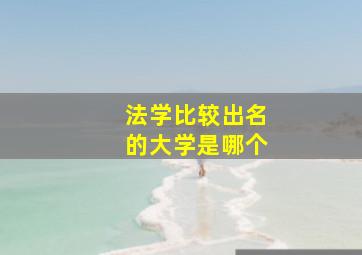 法学比较出名的大学是哪个