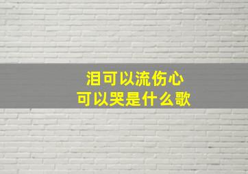 泪可以流伤心可以哭是什么歌