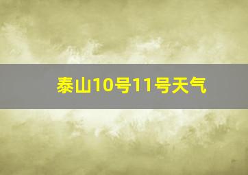 泰山10号11号天气