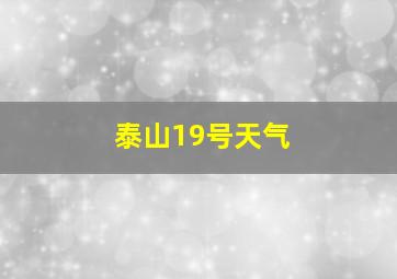 泰山19号天气