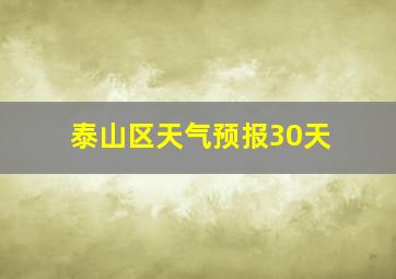 泰山区天气预报30天