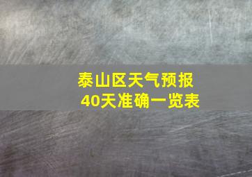 泰山区天气预报40天准确一览表