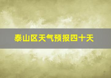 泰山区天气预报四十天