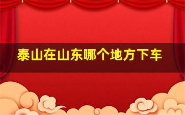 泰山在山东哪个地方下车