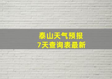 泰山天气预报7天查询表最新