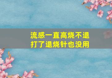 流感一直高烧不退打了退烧针也没用