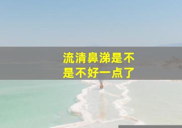 流清鼻涕是不是不好一点了