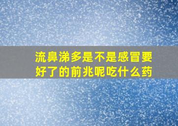 流鼻涕多是不是感冒要好了的前兆呢吃什么药