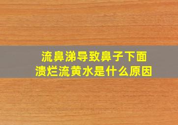 流鼻涕导致鼻子下面溃烂流黄水是什么原因