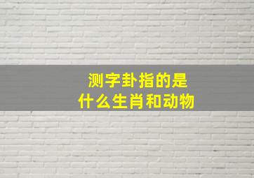 测字卦指的是什么生肖和动物