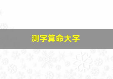 测字算命大字