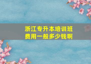 浙江专升本培训班费用一般多少钱啊