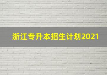 浙江专升本招生计划2021