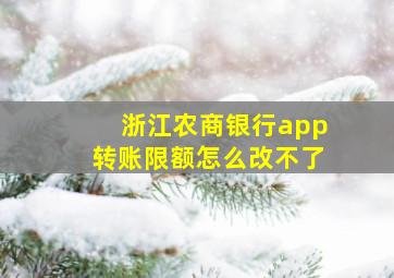 浙江农商银行app转账限额怎么改不了