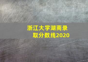 浙江大学湖南录取分数线2020