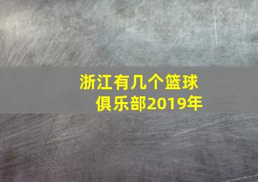 浙江有几个篮球俱乐部2019年