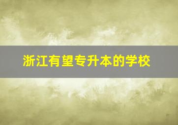 浙江有望专升本的学校