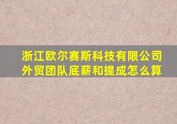 浙江欧尔赛斯科技有限公司外贸团队底薪和提成怎么算