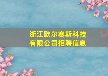 浙江欧尔赛斯科技有限公司招聘信息