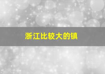 浙江比较大的镇