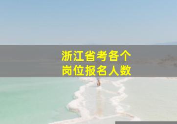 浙江省考各个岗位报名人数