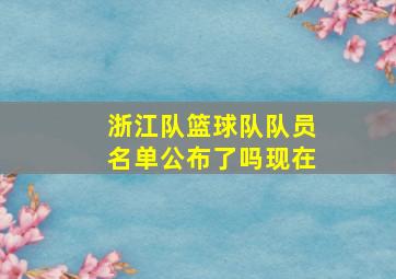 浙江队篮球队队员名单公布了吗现在