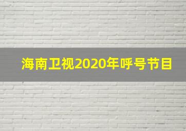 海南卫视2020年呼号节目